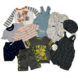Baby Boy Clothes Lot 10 Pc Bundle Outfit Overall Short Top Ninja Turtles 18-24 M